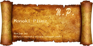 Monoki Piusz névjegykártya
